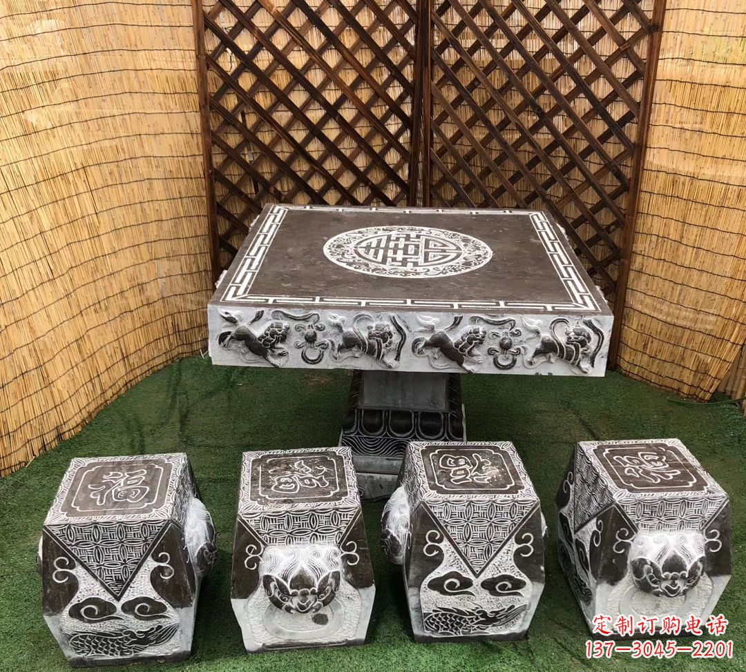 商丘仿古石桌凳公园景观石雕