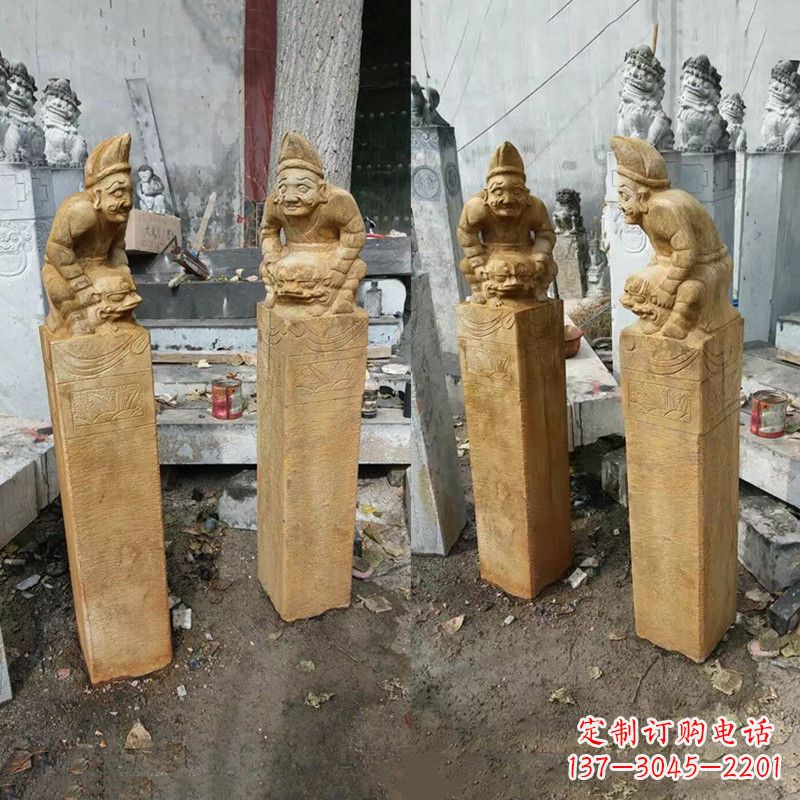 商丘经典仿古拴马桩雕塑