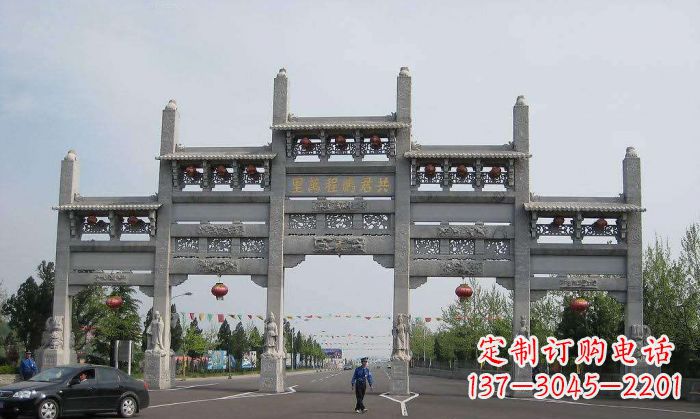 商丘精美仿古石雕牌坊雕塑