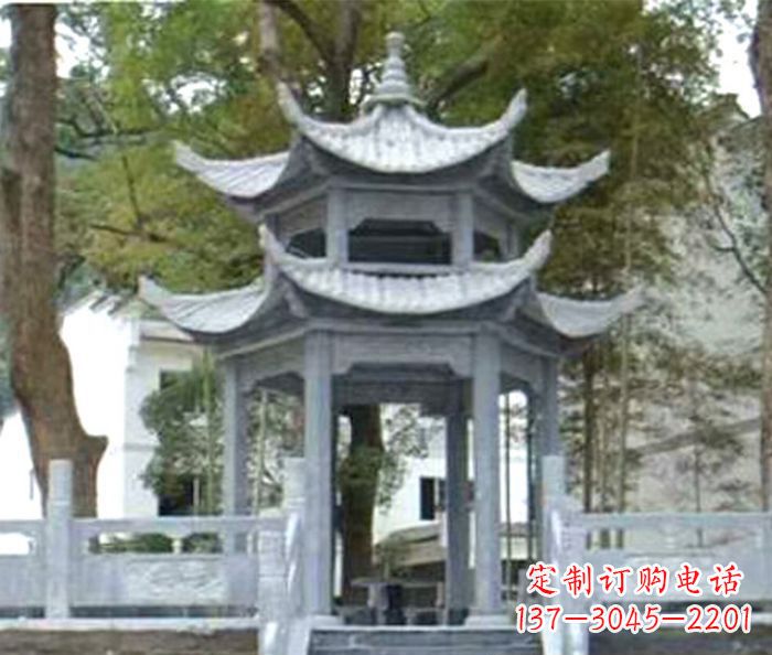 商丘仿古园林双层石雕凉亭