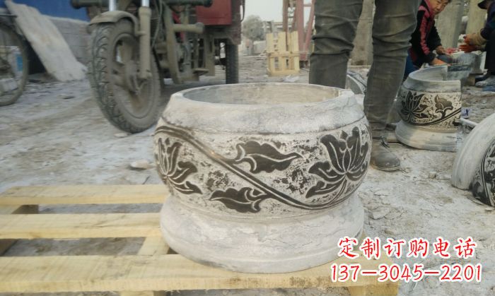 商丘仿古圆形水缸石雕 (4)