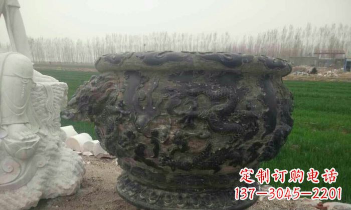 商丘仿古圆形水缸石雕 (2)