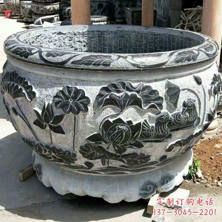 商丘仿古圆形鱼缸石雕