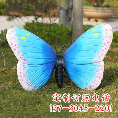 商丘蓝白色款蝴蝶雕塑·35x65x42”