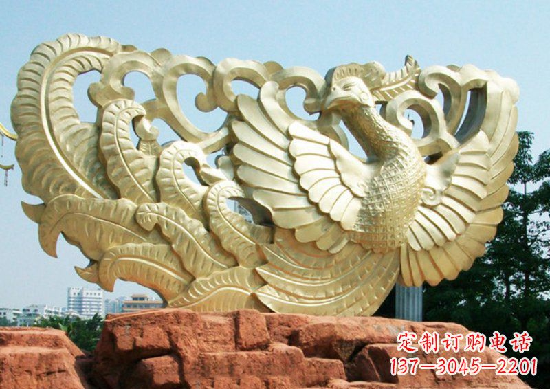 商丘凤凰古代神兽铜雕