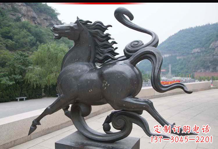 商丘公园奔马铜雕 (2)
