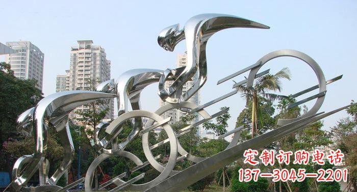 商丘不锈钢自行车抽象雕塑