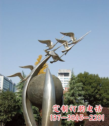 商丘唯美 大雁不锈钢雕塑