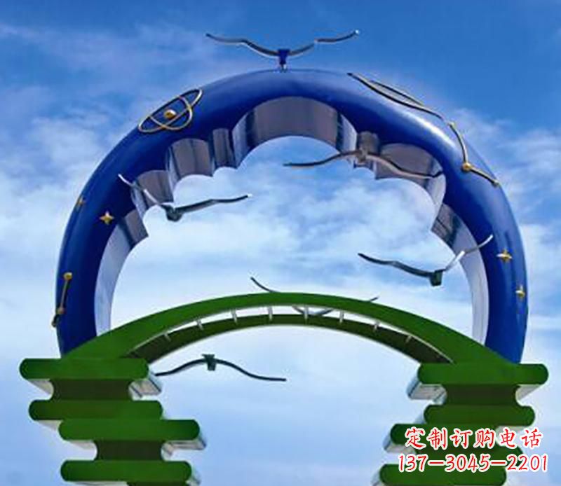 商丘不锈钢帝王拱景观雕塑