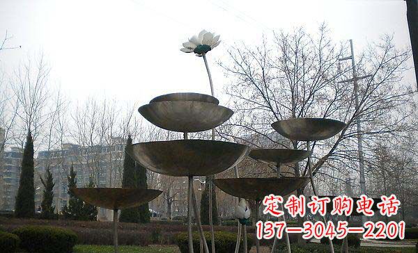 商丘中领雕塑定制不锈钢荷花景观雕塑