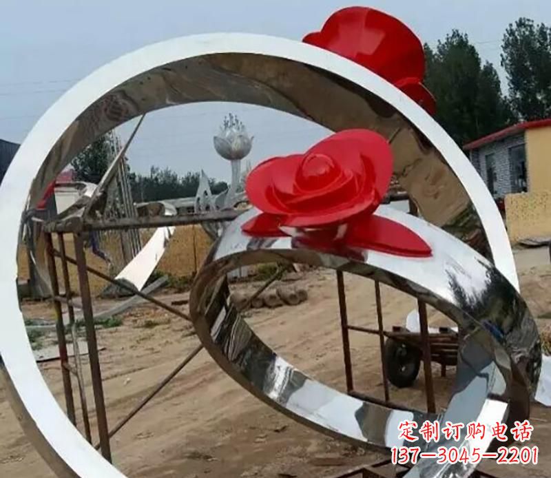 商丘精致的不锈钢戒指雕塑