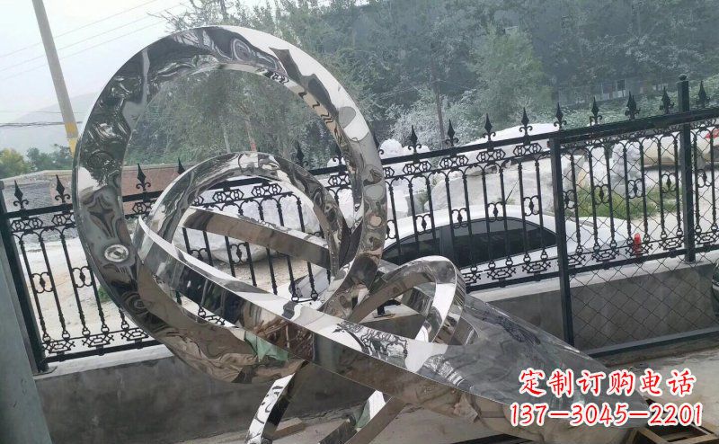 商丘公园拼接圆环景观不锈钢雕塑