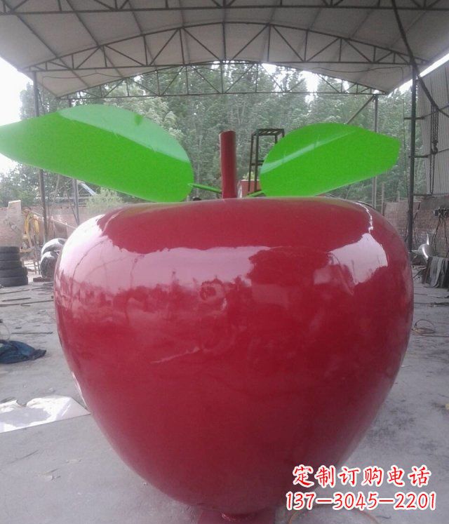 商丘黑凤凰不锈钢苹果景观雕塑