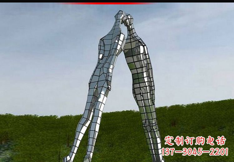 商丘爱的无限,不锈钢情侣人物雕塑