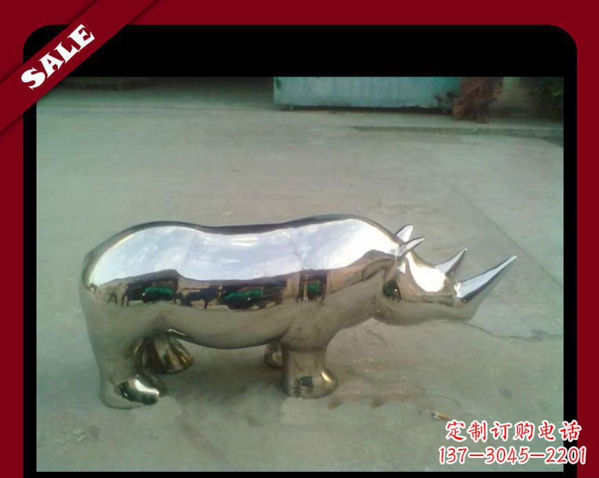 商丘犀牛不锈钢雕塑给公园更多抢眼的艺术景观