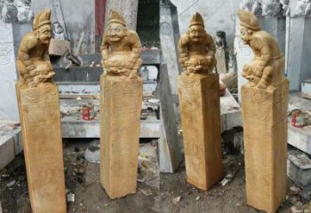 商丘经典仿古拴马桩雕塑