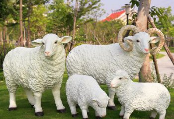 商丘乡村绵羊雕塑 – 农家院庭院仿真动物摆件