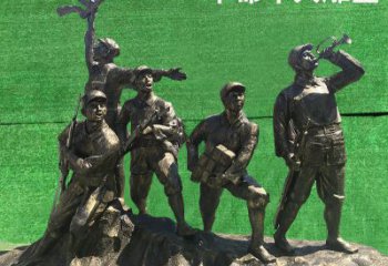 商丘革命军人抗战纪念铜雕塑—缅怀抗战英雄