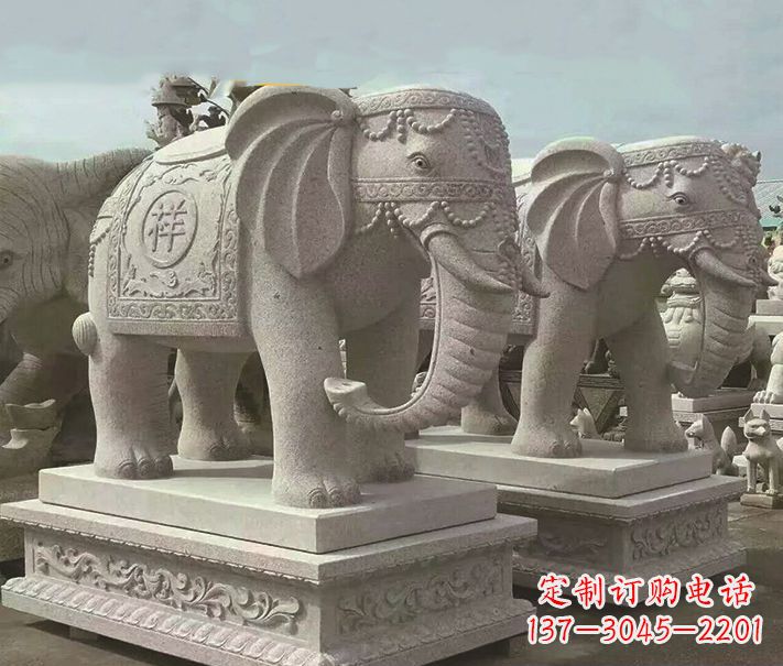 商丘精美大象大理石雕塑