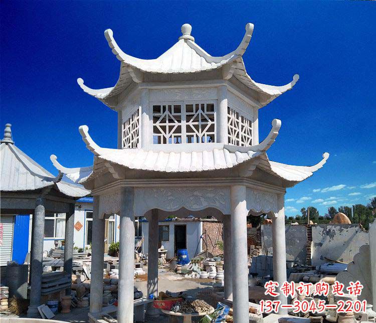 商丘大理石双层凉亭雕塑