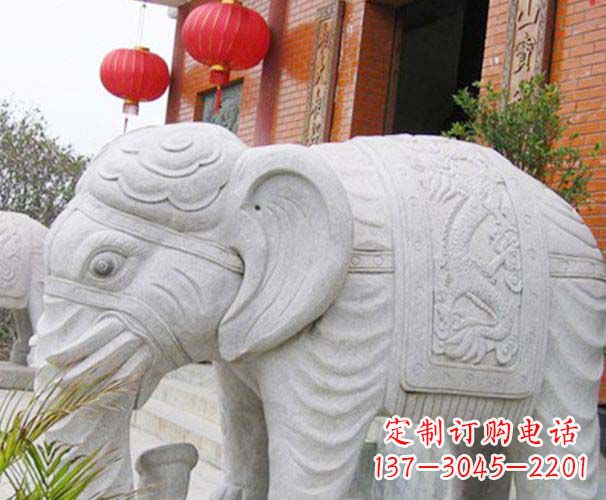 商丘公园动物大理石大象石雕