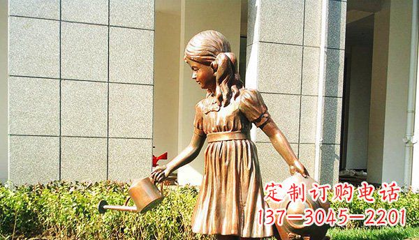 商丘可爱的公园小女孩铜雕
