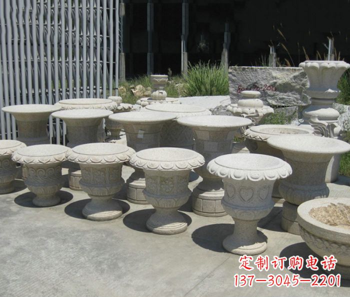 商丘大理石花盆石雕艺术品