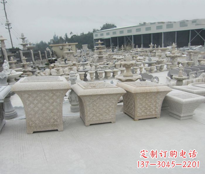 商丘优雅花盆大理石雕塑