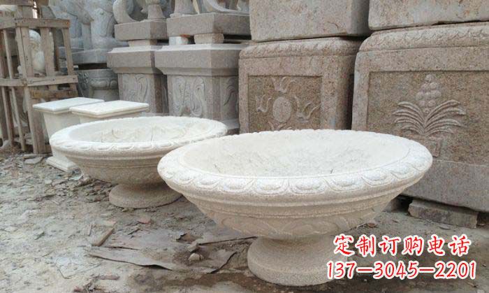 商丘细腻雅致的大理石花盆石雕