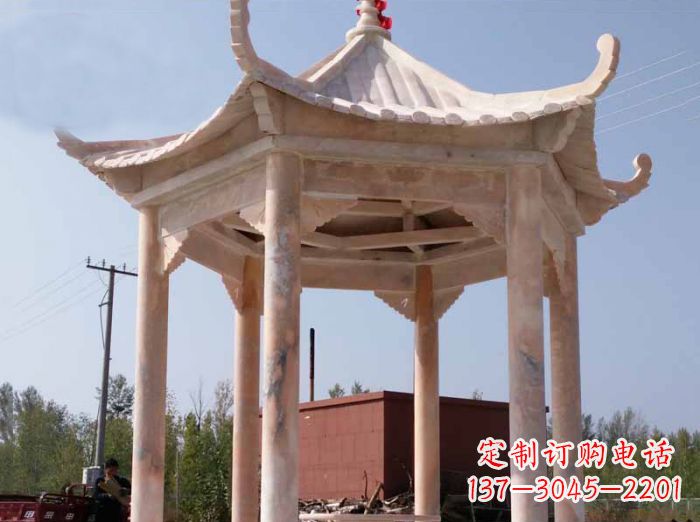 商丘红六角凉亭雕塑