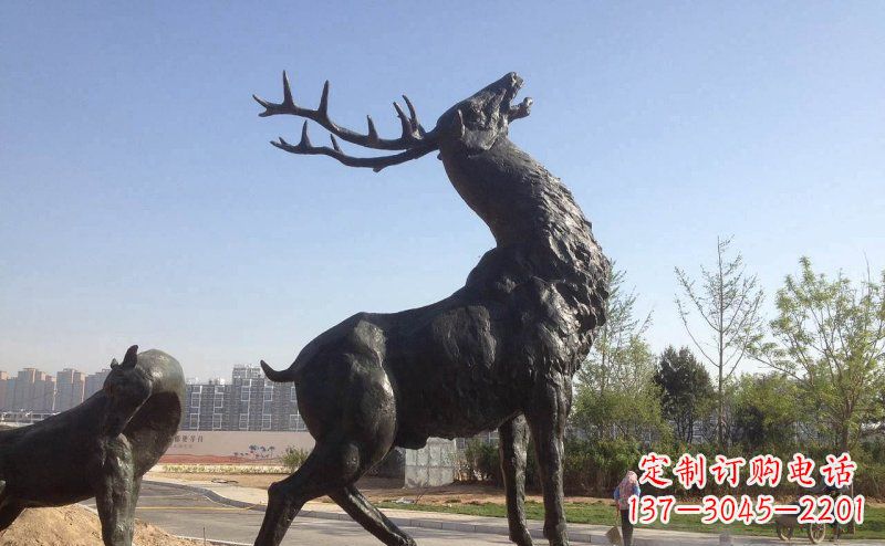 商丘驯鹿精美铜雕
