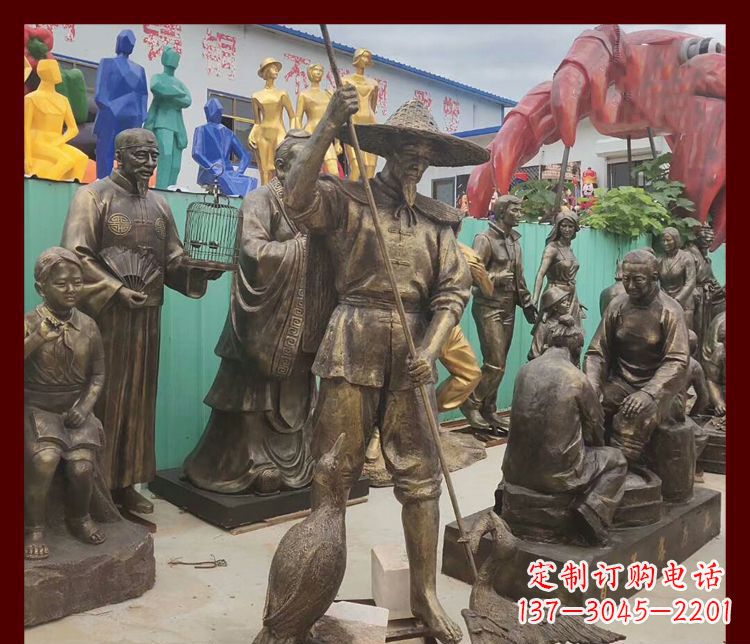 商丘新中式鸬鹚铜雕塑