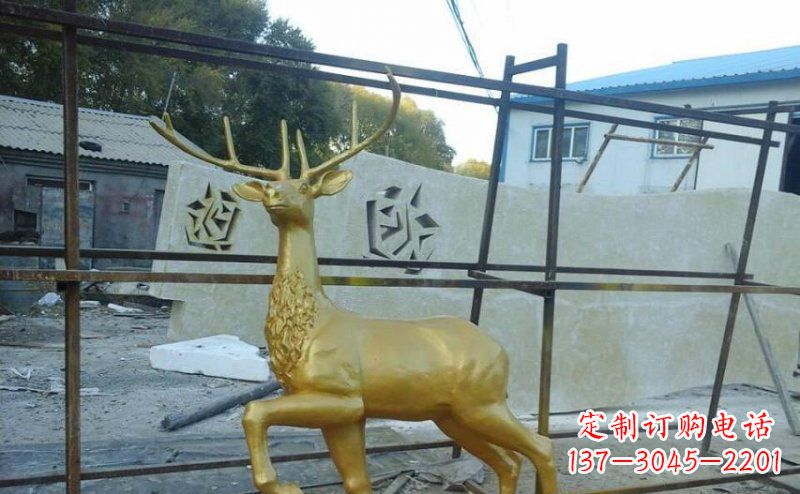 商丘公园铸铜羚羊动物铜雕