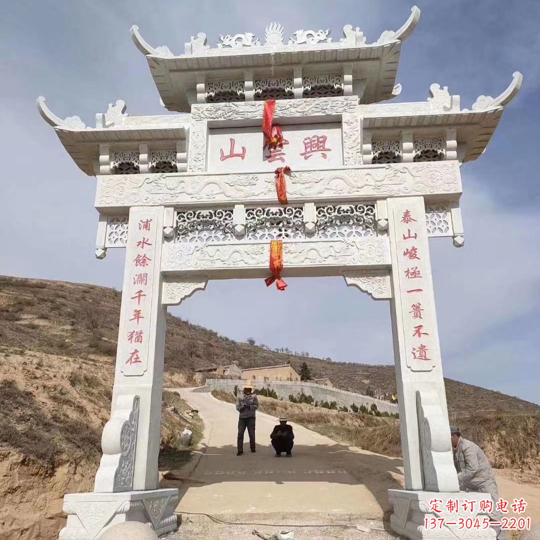 商丘传统玉石牌楼雕塑