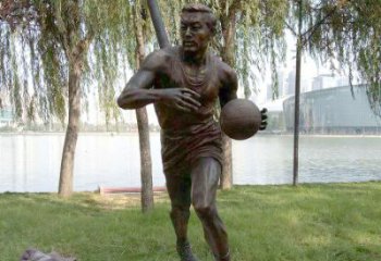 商丘公园打篮球人物铜雕塑