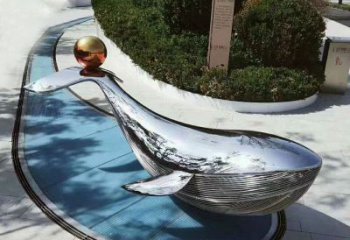 商丘大型不锈钢镜面鲸鱼景观雕塑摆件