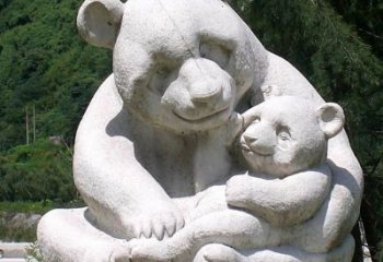 商丘公园装饰熊猫石雕