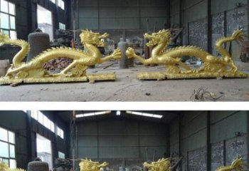 商丘古典传统双龙戏珠铜雕塑