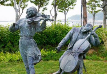 商丘双面演奏大提琴&小提琴铜雕塑