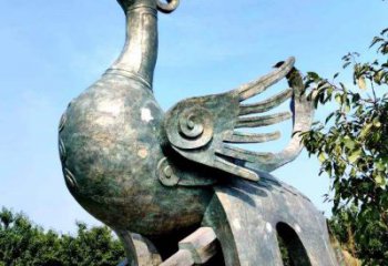 商丘公园园林朱雀铜雕景观雕塑