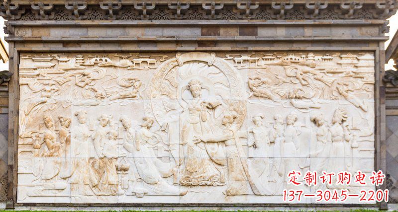 商丘中领雕塑:古代人物石浮雕影壁