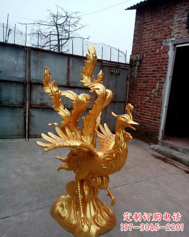 商丘古代神兽铸铜凤凰雕塑