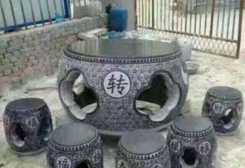 商丘风格独特的鼓式仿古石桌凳石雕