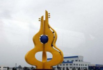 商丘中领雕塑：葫芦琵琶不锈钢雕塑