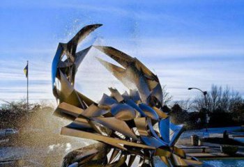 商丘凤凰城不锈钢抽象螃蟹雕塑