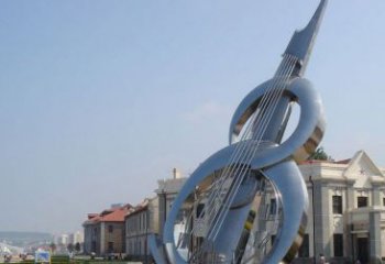 商丘经典音乐雕塑：不锈钢大提琴