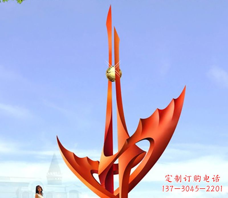 商丘广场不锈钢火炬抽象雕塑