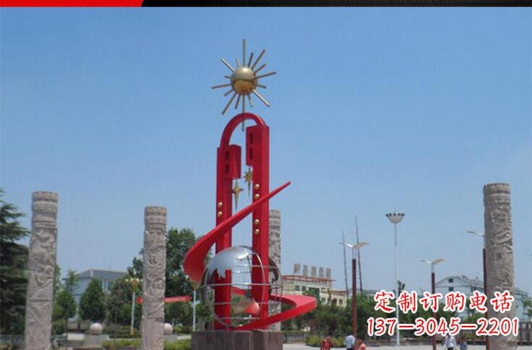 商丘广场不锈钢太阳花景观雕塑