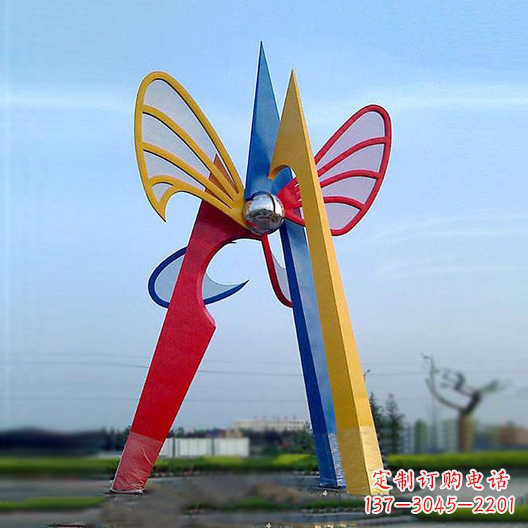 商丘广场大型抽象蝴蝶景观雕塑