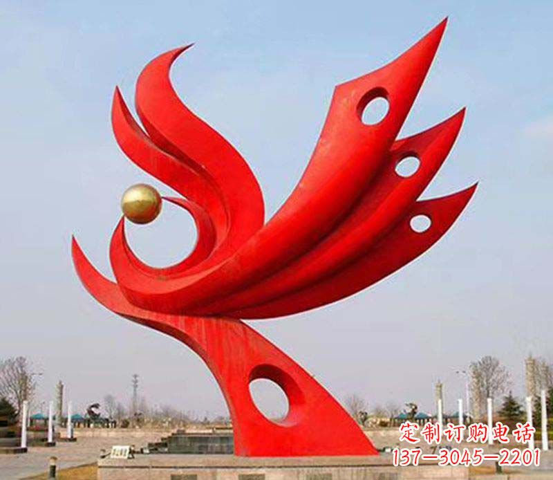 商丘广场凤凰宝地不锈钢雕塑